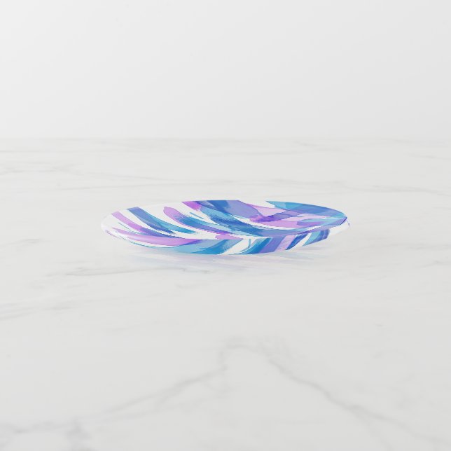 Modern Abstract Art brushstrokes Trinket Tray (Angled)