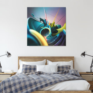 Modern Abstract Art-Burst of Infinite Energy ⚡🌈 Canvas Print