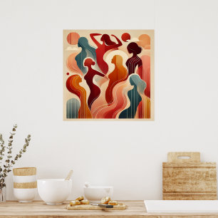 Modern Abstract Art Celebrating Women Empowerment Poster
