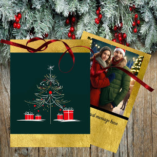 Modern Abstract Art Christmas Tree Holiday Card