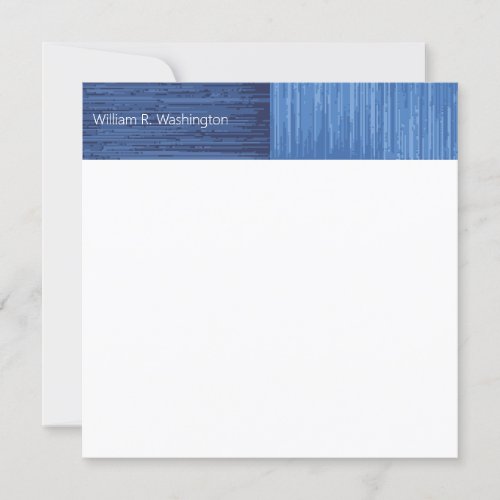 Modern Abstract Art Color Block Stripe Blue White Invitation