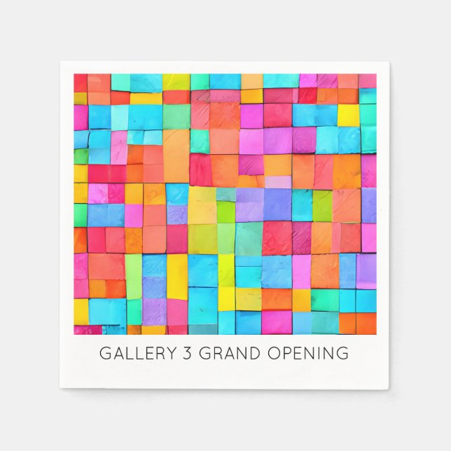 Modern Abstract Art Colorful ADD OWN TEXT Fun  Napkins (Front)