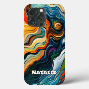 Modern Abstract Art Colorful Monogram iPhone 13 Pro Case
