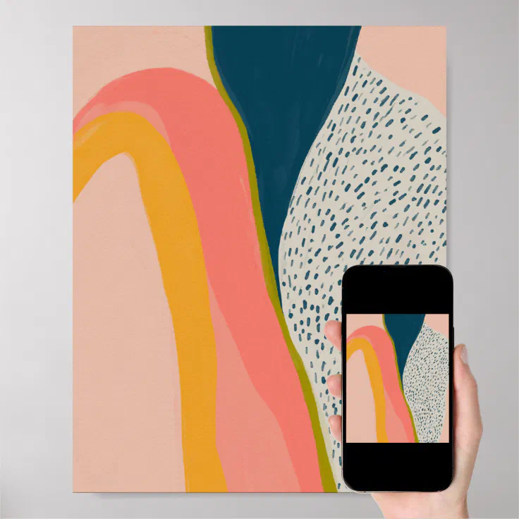 Modern Abstract Art Colorful Poster Zazzle