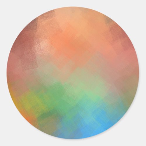 Modern Abstract Art Elegant Colorful Blank Trendy Classic Round Sticker