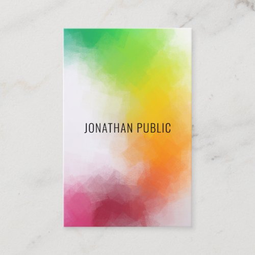 Modern Abstract Art Elegant Colorful Template Business Card