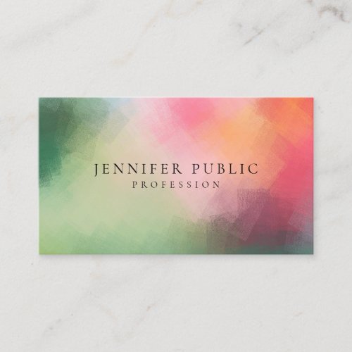 Modern Abstract Art Elegant Colors Template Business Card