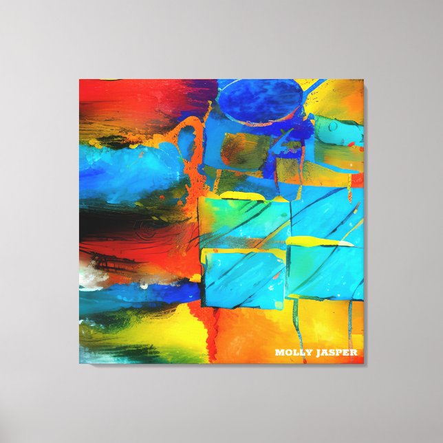 Modern Abstract Art Elegant Geometric  Canvas Print (Front)
