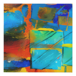 Modern Abstract Art Elegant Geometric Faux Canvas Print