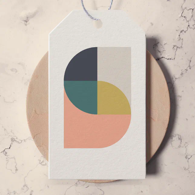 Modern Abstract Art Elegant Geometric Minimal Gift Tags | Zazzle