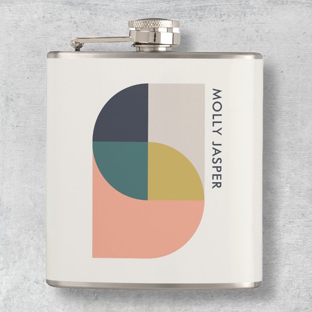 Modern Abstract Art Elegant Geometric Minimalist Flask (Creator Uploaded)