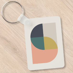 Modern Abstract Art Elegant Geometric Minimalist Keychain