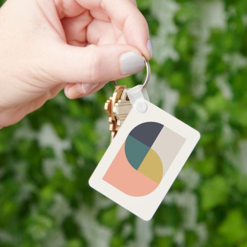 Modern Abstract  Art Elegant Geometric Minimalist Keychain