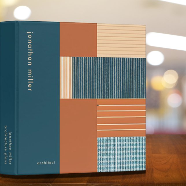 Modern Abstract Art Elegant Geometric Portfolio 3 Ring Binder (Creator Uploaded)