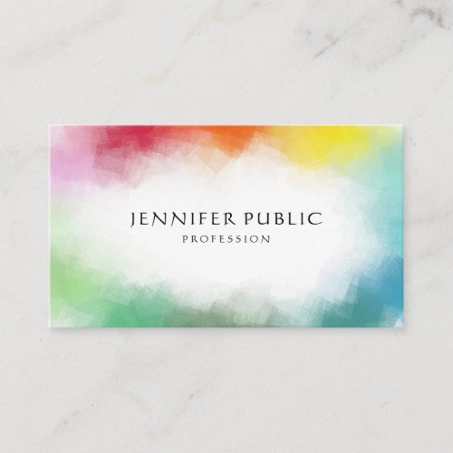 Modern Abstract Art Elegant Personalized Template Business Card