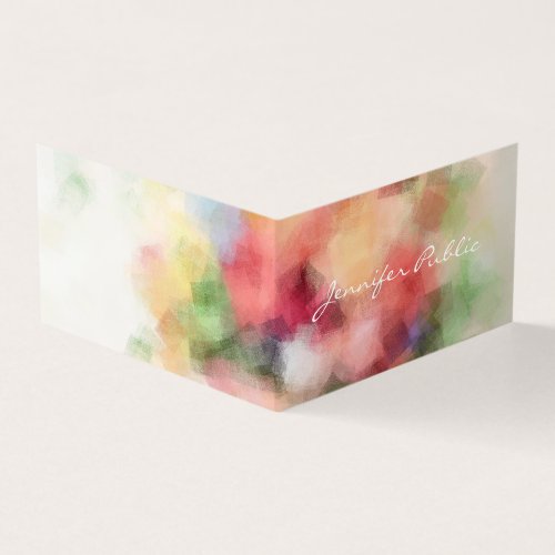 Modern Abstract Art Elegant Template Handwritten Business Card