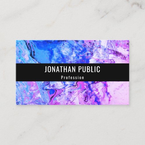 Modern Abstract Art Elegant Template Pink Blue Business Card