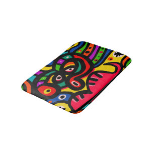 Modern Abstract Art Face Bathroom Mat