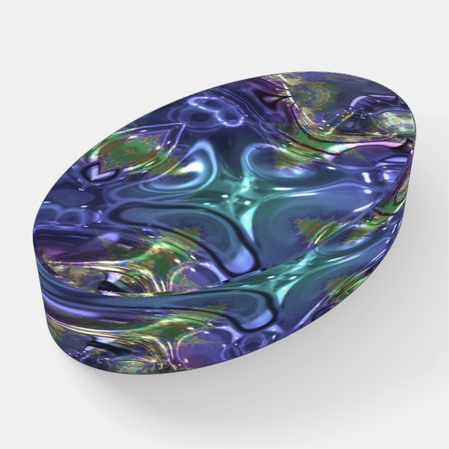 Modern Abstract Art Fractals Purple Elegant Paperweight (Angled)