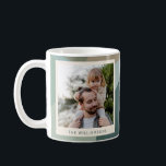 Modern Abstract Art Green Sage Teal Photo Coffee Mug<br><div class="desc">Modern Abstract Art Shapes Sage Teal Unique Custom Photo Christmas Coffee Mug</div>