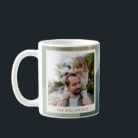 Modern Abstract Art Green Sage Teal Photo Coffee Mug<br><div class="desc">Modern Abstract Art Shapes Sage Teal Unique Custom Photo Christmas Coffee Mug</div>