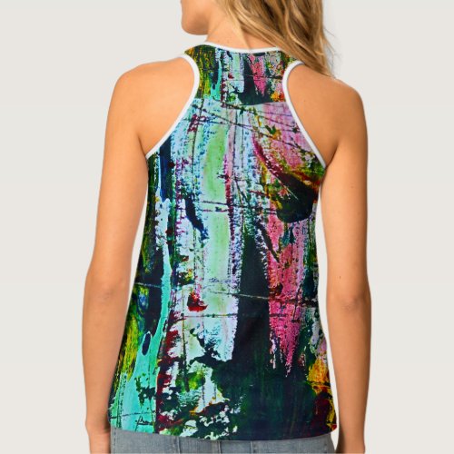 Modern Abstract Art Ink Splash Stained Glass Tank Top
