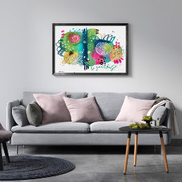 Modern Abstract Art Inspirational Quote Colorful Poster