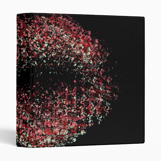 Modern Abstract Art Lips #11 3 Ring Binder (Front/Spine)