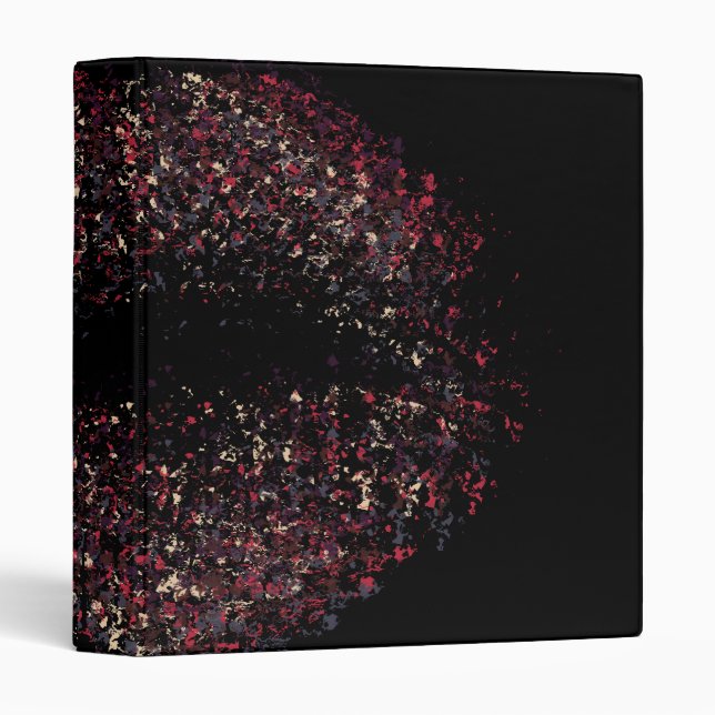 Modern Abstract Art Lips #17 3 Ring Binder (Front/Spine)