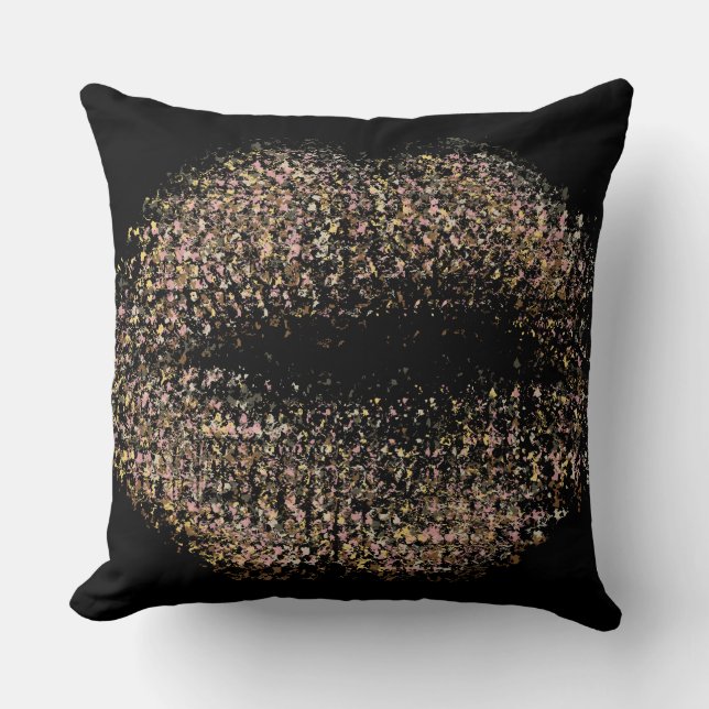 Modern Abstract Art Lips #18 Throw Pillow (Front)