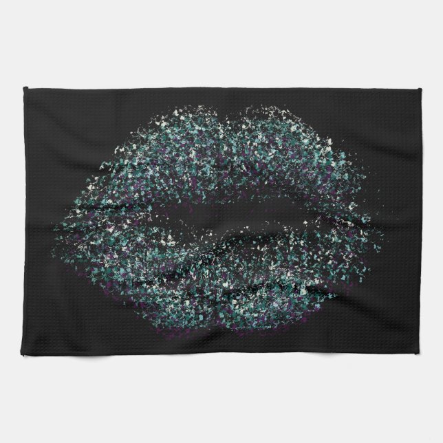 Modern Abstract Art Lips #23 Kitchen Towel (Horizontal)