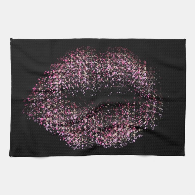 Modern Abstract Art Lips #30 Kitchen Towel (Horizontal)