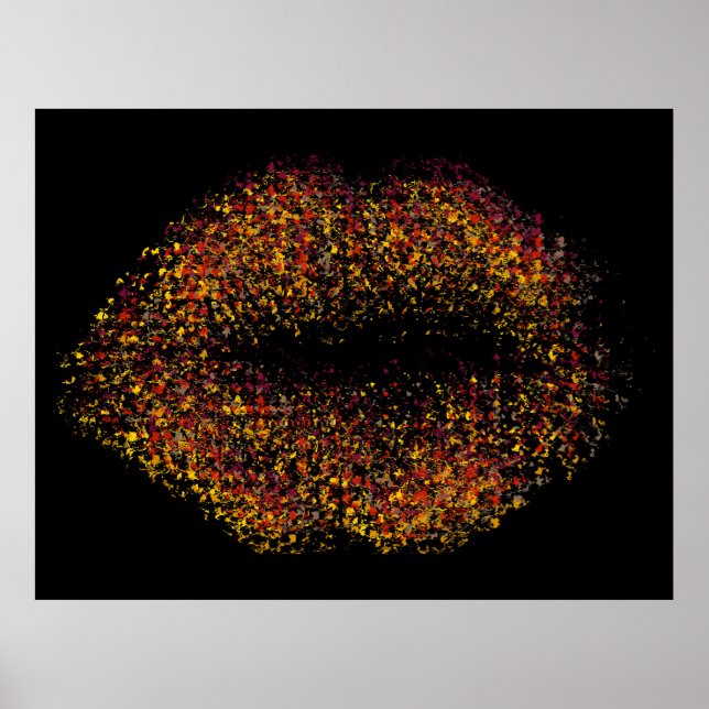 Modern Abstract Art Lips #31 Poster (Front)