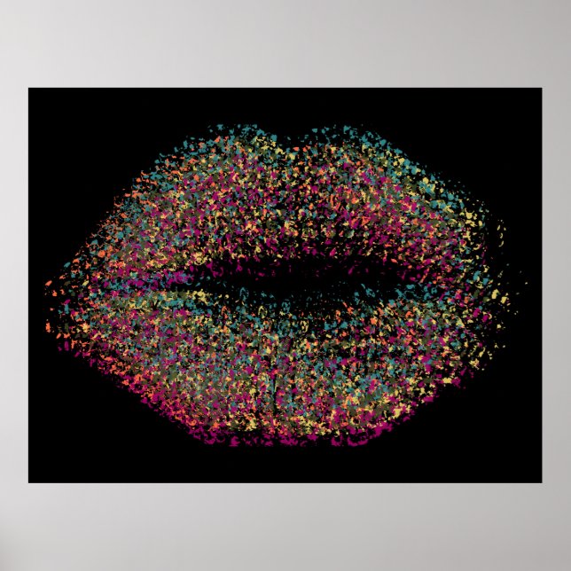 Modern Abstract Art Lips #51 Poster (Front)