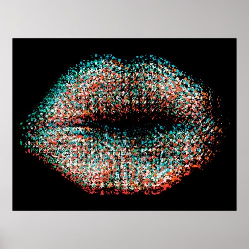 Modern Abstract Art Lips 56 Poster