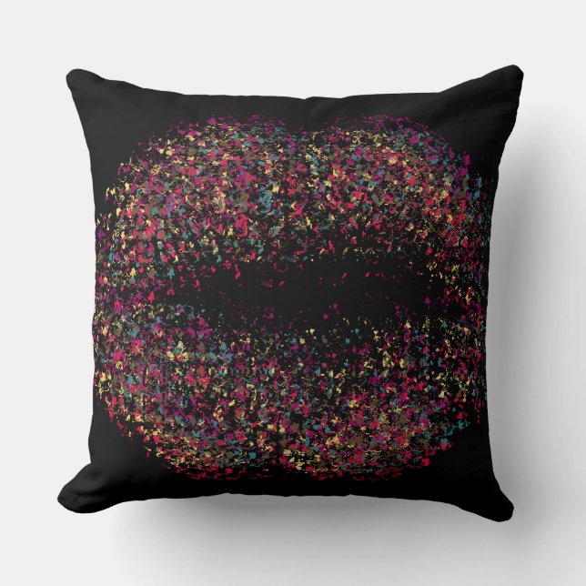 Modern Abstract Art Lips #7 Throw Pillow (Front)