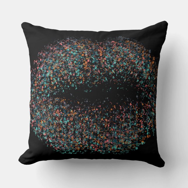 Modern Abstract Art Lips #8 Throw Pillow (Front)