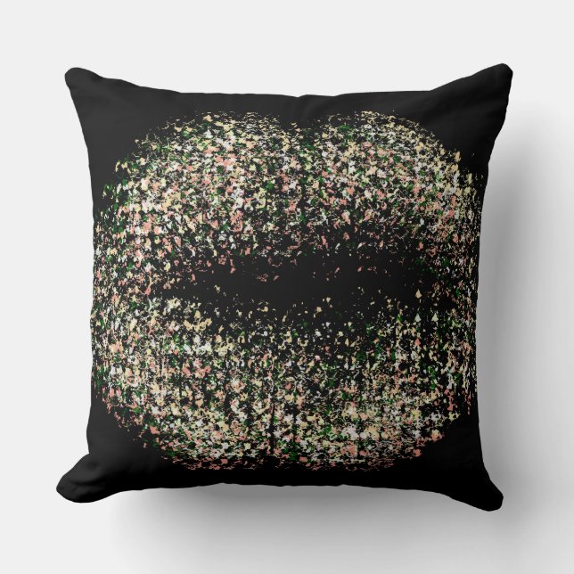 Modern Abstract Art Lips #9 Throw Pillow (Front)