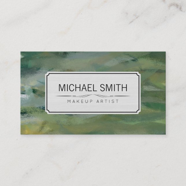 Modern Abstract Art Makeup Artist #50 Business Card (Front)