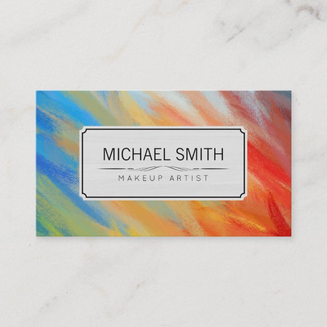 Modern Abstract Art Makeup Artist #83 Business Card (Front)