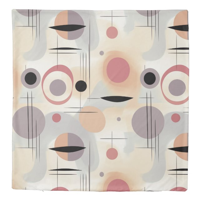 Modern abstract art mid century duvet cover (Back)