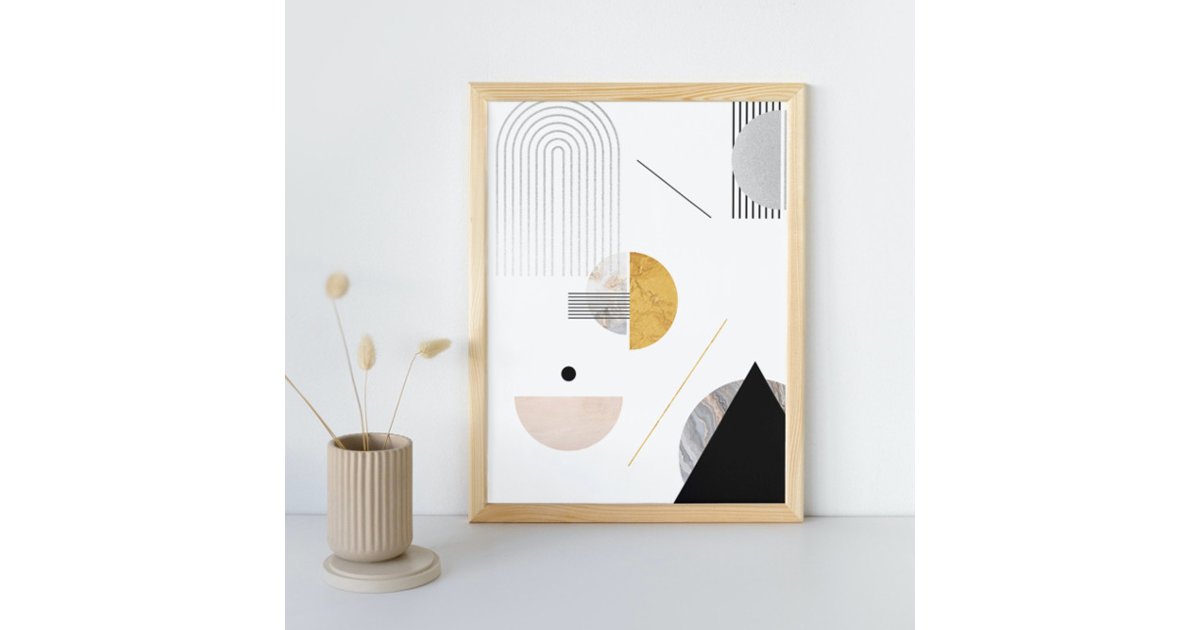Modern Abstract Art mid century Minimalist Poster | Zazzle