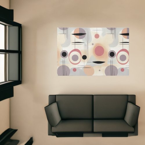 Modern abstract art mid century rug