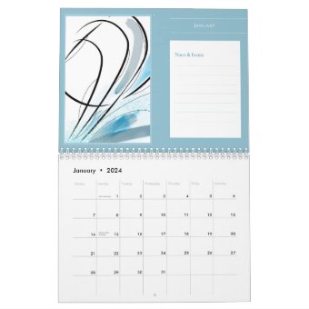Modern Abstract Art Notes Planning Artwork Calendar | Zazzle