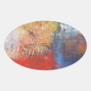 Modern Abstract Art Oval Sticker