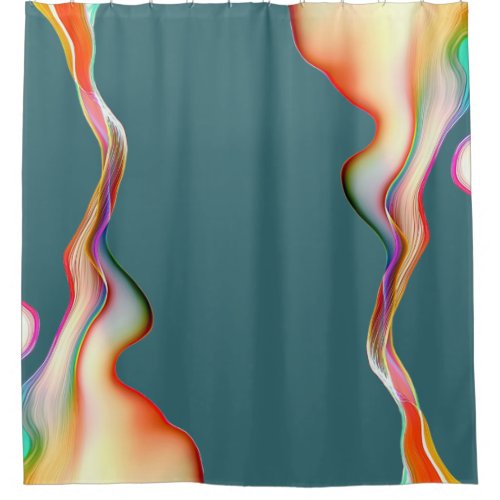 Modern Abstract Art Paint Pour Colorful Shower Curtain