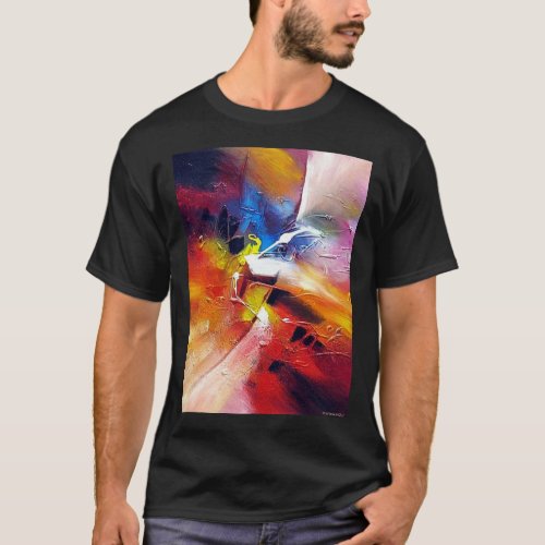 Modern Abstract Art Painting Black Color Template T_Shirt