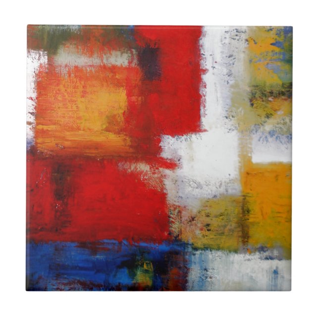 Modern Abstract Art Painting Ceramic Tile (Front)
