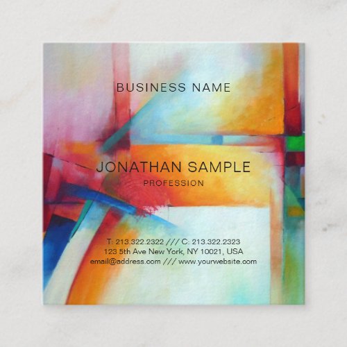 Modern Abstract Art Painting Luxury Plain Square Business Card