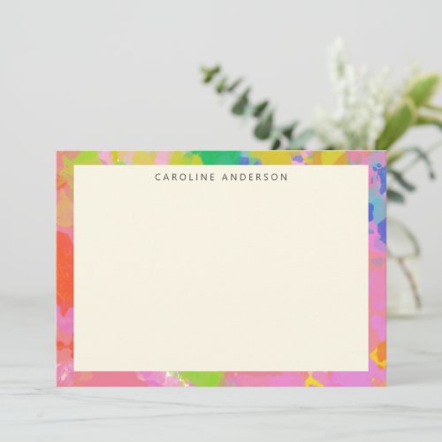 Modern Abstract Art Painting Personalized Name  Note Card